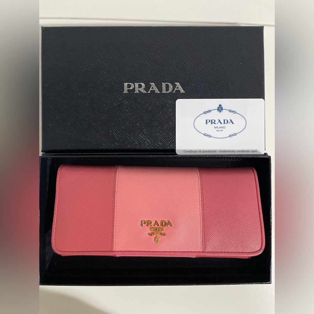 Prada pink long wallet